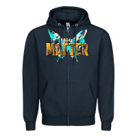 Navy you matter Zipper Hoodie - NancyCooperArtShop