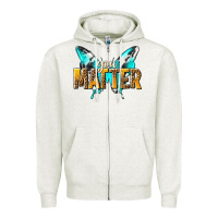 Oatmeal Heather you matter Zipper Hoodie - NancyCooperArtShop