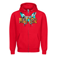 Red you matter Zipper Hoodie - NancyCooperArtShop