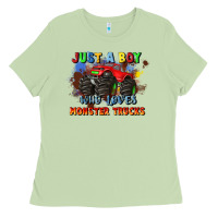 Matcha just a boy who loves monster trucks Ladies Tee - JahusDesignShop