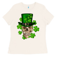Bone st. patricks day skull Ladies Tee - RanaPortraitStore