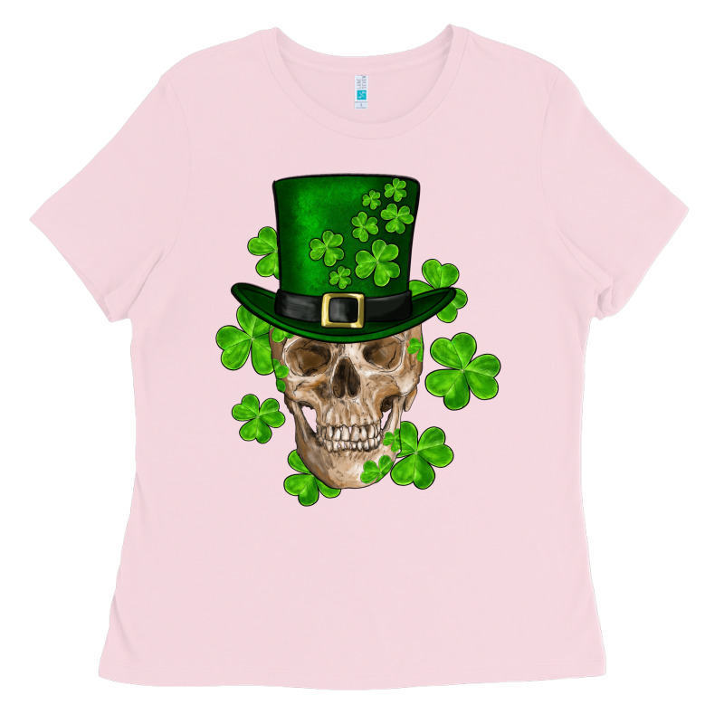 St. Patricks Day Skull Ladies Tee by RanaPortraitStore | Teevron