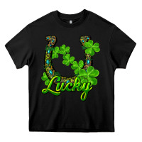 Black Lucky shamrock horseshoe Heavy Core Tee - RanaPortraitStore
