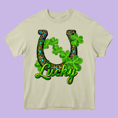 Heavy Core Tee Lucky shamrock horseshoe