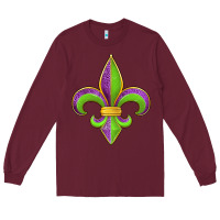 Burgundy mardi gras fleur de lis leopard Long Sleeve Tee - Jasminsmagicworld