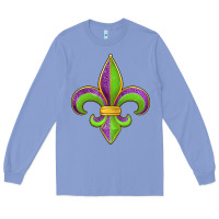 Colony Blue mardi gras fleur de lis leopard Long Sleeve Tee - Jasminsmagicworld