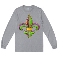 Heather Grey mardi gras fleur de lis leopard Long Sleeve Tee - Jasminsmagicworld