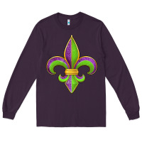 Plum mardi gras fleur de lis leopard Long Sleeve Tee - Jasminsmagicworld