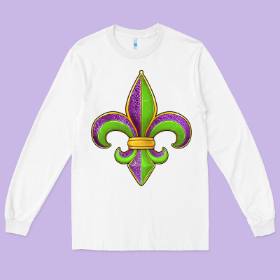 Mardi Gras Fleur De Lis Leopard Long Sleeve Tee Designed By Jasminsmagicworld
