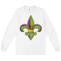 White mardi gras fleur de lis leopard Long Sleeve Tee - Jasminsmagicworld