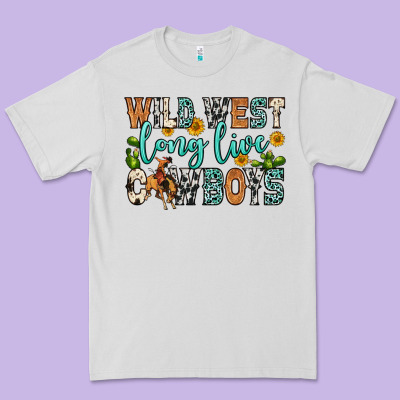 Wild West Long Live Cowboys Premium Tee Designed By Zillion Design Studio