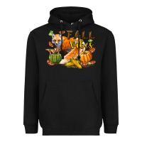 Black Fall Vibes Fox Heavyweight Hoodie - LillyAllenDesigns