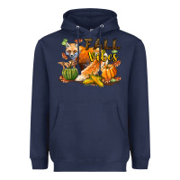 Navy Fall Vibes Fox Heavyweight Hoodie - LillyAllenDesigns