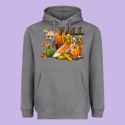 Fall Vibes Fox Heavyweight Hoodie Designed By Lillyallendesigns