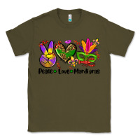 Army Green peace love  mardi gras Classic Tee - AdoDesignShop