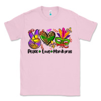 Bubblegum Pink peace love  mardi gras Classic Tee - AdoDesignShop