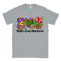 Heather Grey peace love  mardi gras Classic Tee - AdoDesignShop