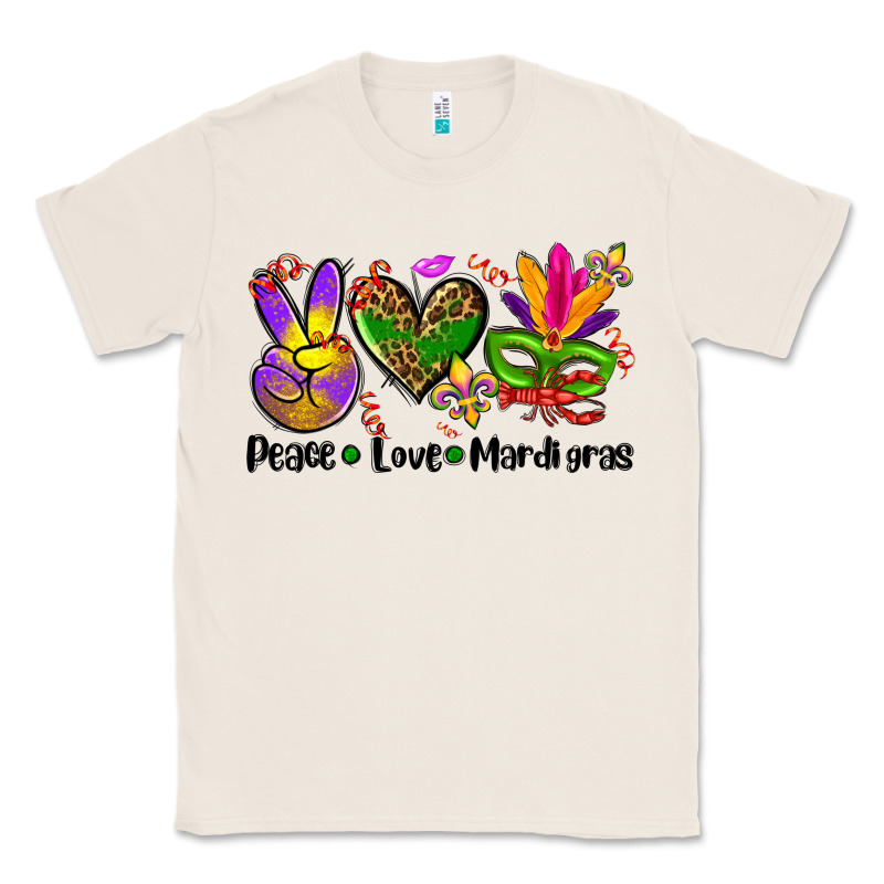 Peace Love  Mardi Gras Classic Tee by AdoDesignShop | Teevron
