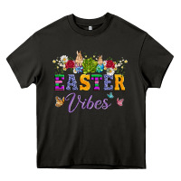 Asphalt easter vibes and butterfly with bunny and flowers Heavy Core Tee - Artiststas