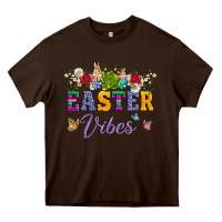 Chocolate Brown easter vibes and butterfly with bunny and flowers Heavy Core Tee - Artiststas