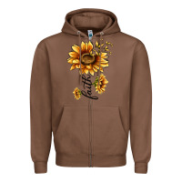 Chestnut faith sunflower Zipper Hoodie - MaliasSmallBusiness