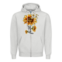 Dove Grey faith sunflower Zipper Hoodie - MaliasSmallBusiness