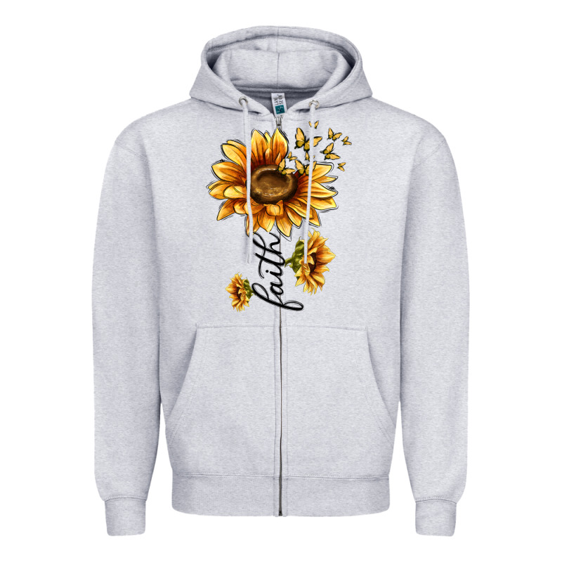 Faith Sunflower Zipper Hoodie by MaliasSmallBusiness | Teevron