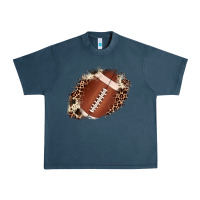 Midnight Navy football cowhide leopard patch Urban Heavy Tee - JahusDesignShop