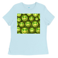 Baby Blue st. patricks day lucky face Ladies Tee - RanaPortraitStore