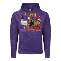 Cloud Purple Happy Hallothanksmas Chick Vintage Hoodie - BundleAndBundleShop