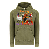Vintage Olive Happy Hallothanksmas Chick Vintage Hoodie - BundleAndBundleShop