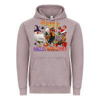 Vintage Zinc Happy Hallothanksmas Chick Vintage Hoodie - BundleAndBundleShop