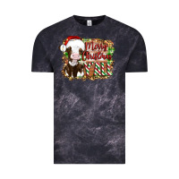 Cloud Black merry christmas y'all cow Vintage Tee - Artiststas