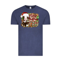 Vintage Denim merry christmas y'all cow Vintage Tee - Artiststas