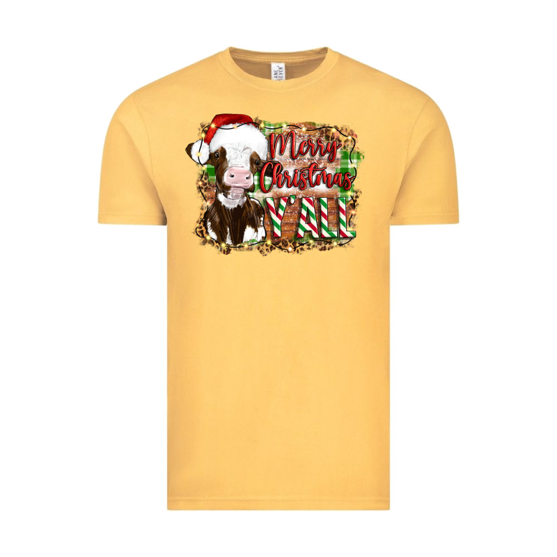 Merry Christmas Y'all Cow Vintage Tee by Artiststas | Teevron