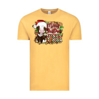 Vintage Mustard merry christmas y'all cow Vintage Tee - Artiststas