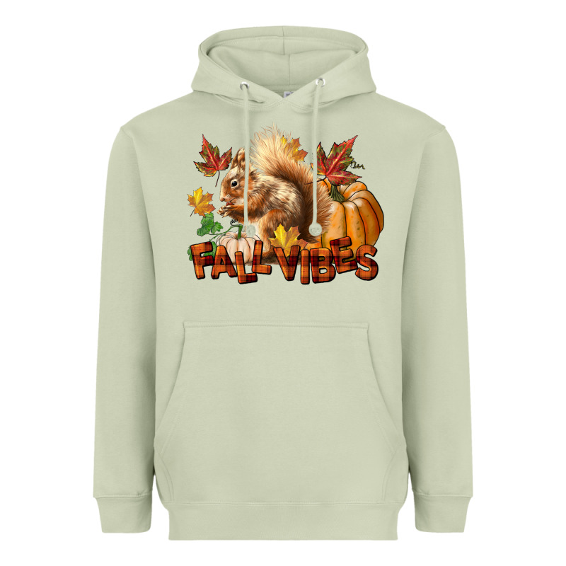 Fall Vibes Squirrel Heavyweight Hoodie by LillyAllenDesigns | Teevron