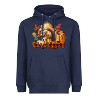 Navy Fall Vibes Squirrel Heavyweight Hoodie - LillyAllenDesigns
