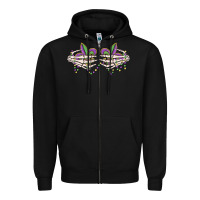 Black skeleton hands mardi gras Zipper Hoodie - MaliasSmallBusiness