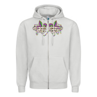 Dove Grey skeleton hands mardi gras Zipper Hoodie - MaliasSmallBusiness