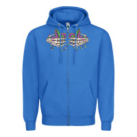 True Royal skeleton hands mardi gras Zipper Hoodie - MaliasSmallBusiness