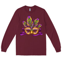 Burgundy mardi gras carnival mask Long Sleeve Tee - Jasminsmagicworld