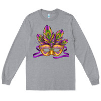 Heather Grey mardi gras carnival mask Long Sleeve Tee - Jasminsmagicworld
