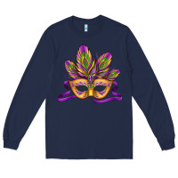 Navy mardi gras carnival mask Long Sleeve Tee - Jasminsmagicworld