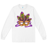 White mardi gras carnival mask Long Sleeve Tee - Jasminsmagicworld