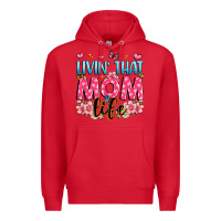 Red livin' that mom life Premium Hoodie - JahusDesignShop
