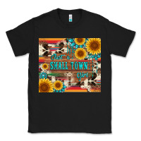 Black just a small town girl with gemstone sunflower serape and cowhide Classic Tee - Artiststas