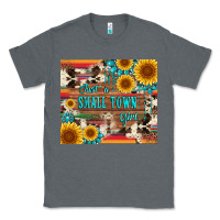 Charcoal Heather just a small town girl with gemstone sunflower serape and cowhide Classic Tee - Artiststas