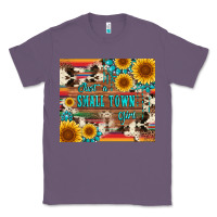 Lavender just a small town girl with gemstone sunflower serape and cowhide Classic Tee - Artiststas