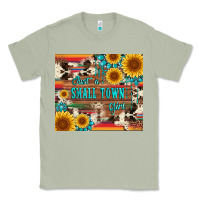Matcha just a small town girl with gemstone sunflower serape and cowhide Classic Tee - Artiststas